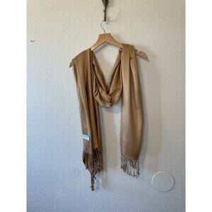 Pashmina Cashmere Boho Eventwear Gold Champagne Scarf, Shawl or Wrap